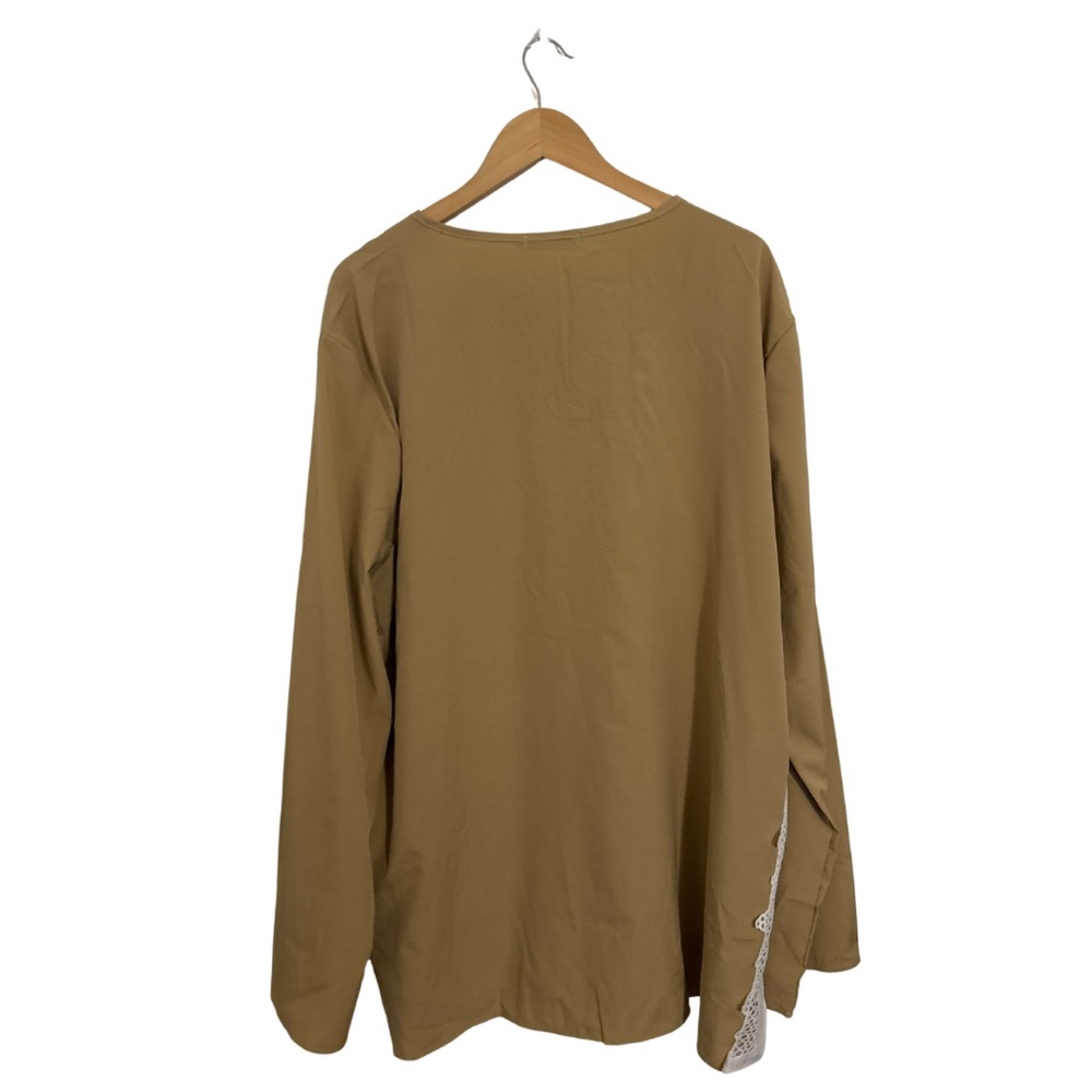 Tan Blouse with White Design - Picture 2 of 3